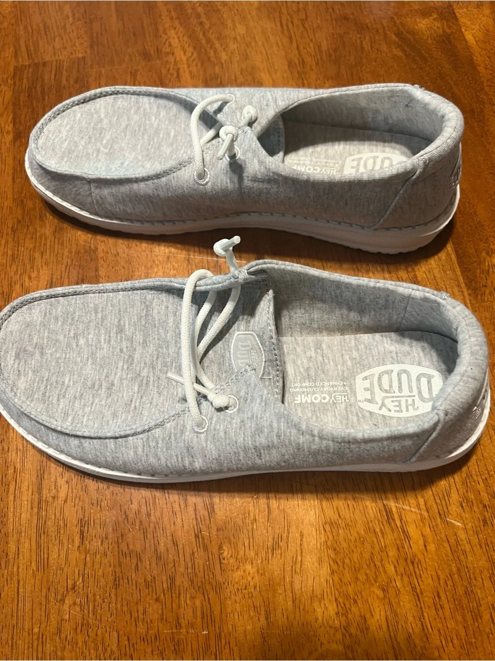 Hey Dude Wendy stretch Jersey Light Grey Slip-On Casual Boat Shoes